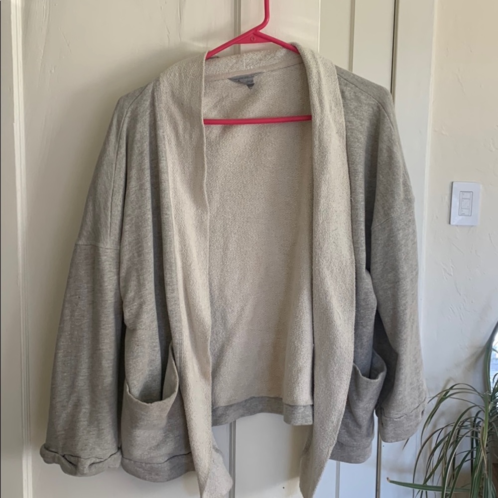 Grey open front slouchy cardigan